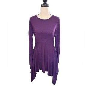 Hanky Hem Purple Tunic Dress